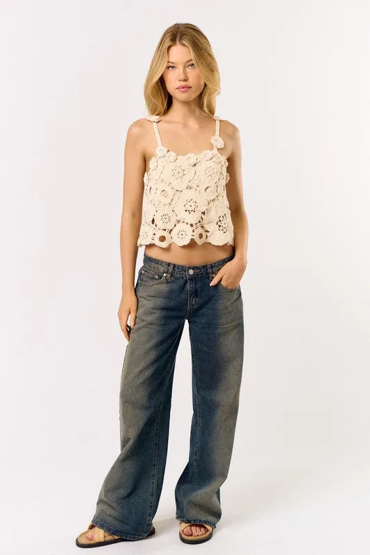 Sandy Crochet Camisole Top