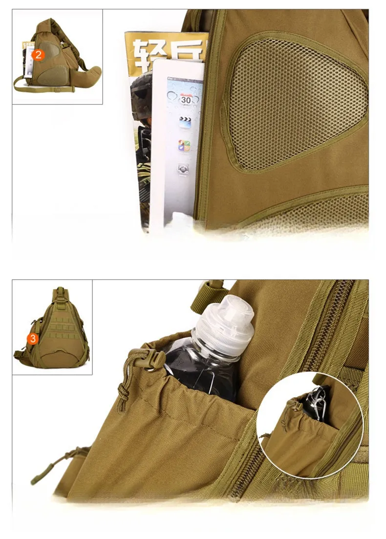 Sansha Camouflage Tactical One Strap Backpack For Men Tactical Sling Bag For Men Nylon Military Backpack