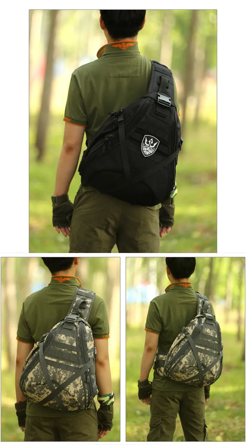 Sansha Camouflage Tactical One Strap Backpack For Men Tactical Sling Bag For Men Nylon Military Backpack