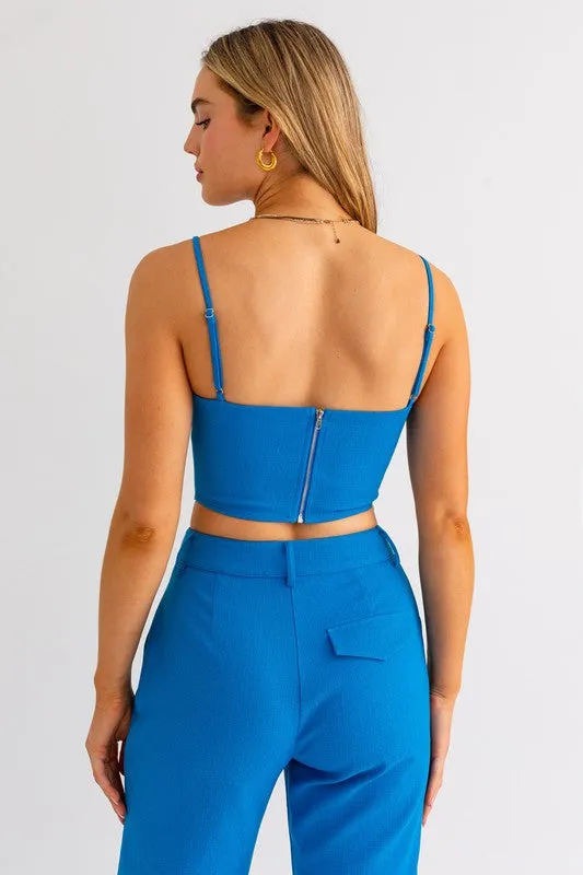 Sapphire Splash Sleeveless Crop Top - Extra Small