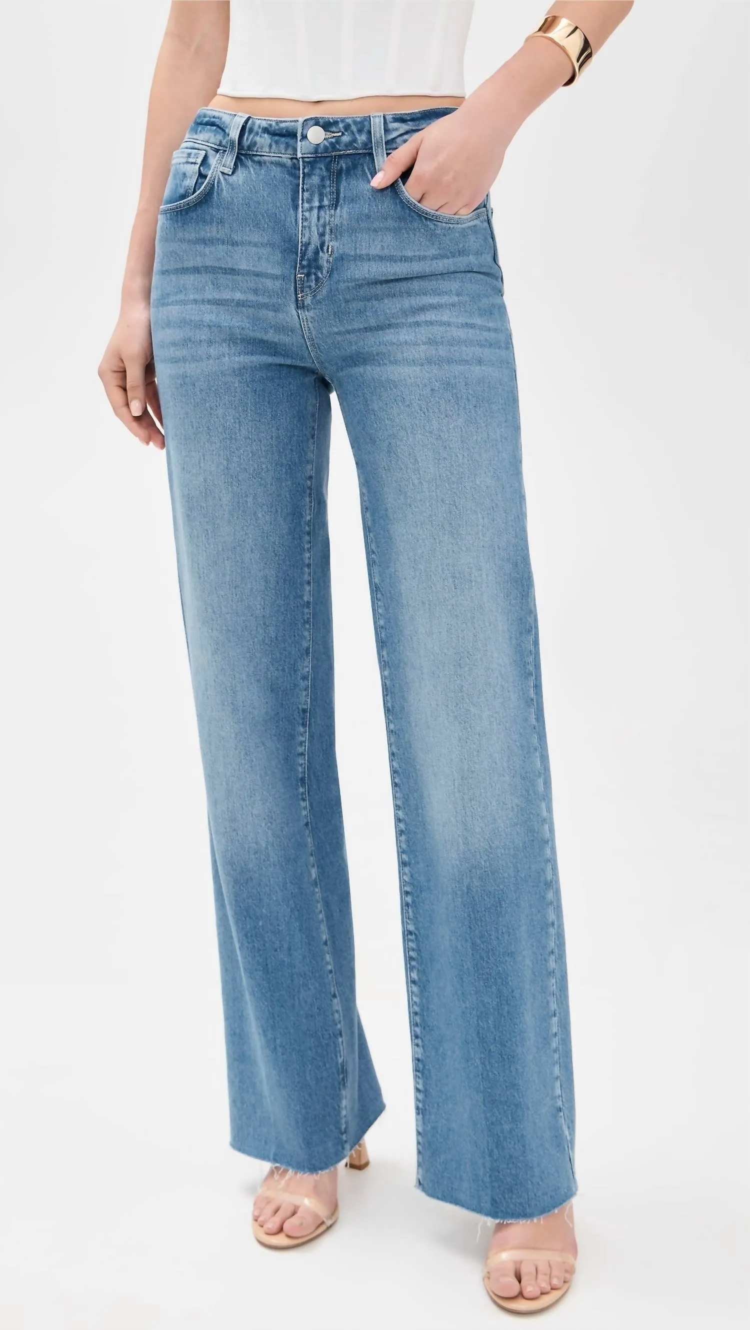 Scottie High Rise Wide Leg Jean In Calloway