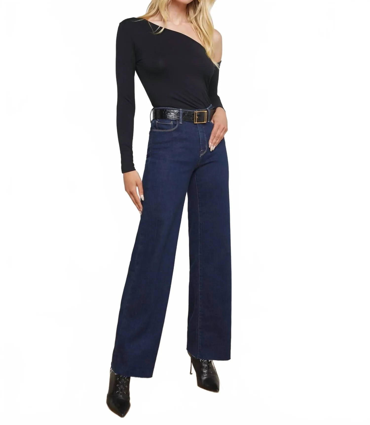 Scottie High Rise Wide Leg Jean In Koval