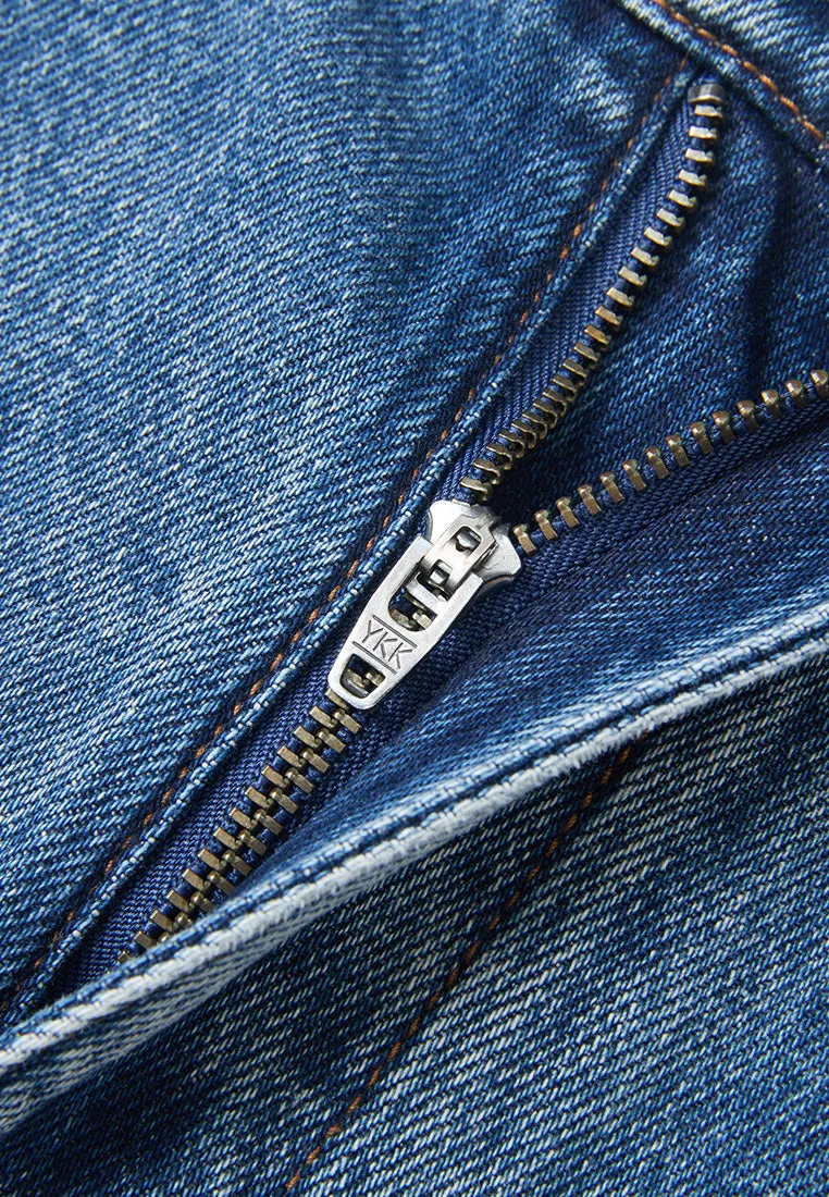 Sequin-detail Wide-leg Washed Jeans