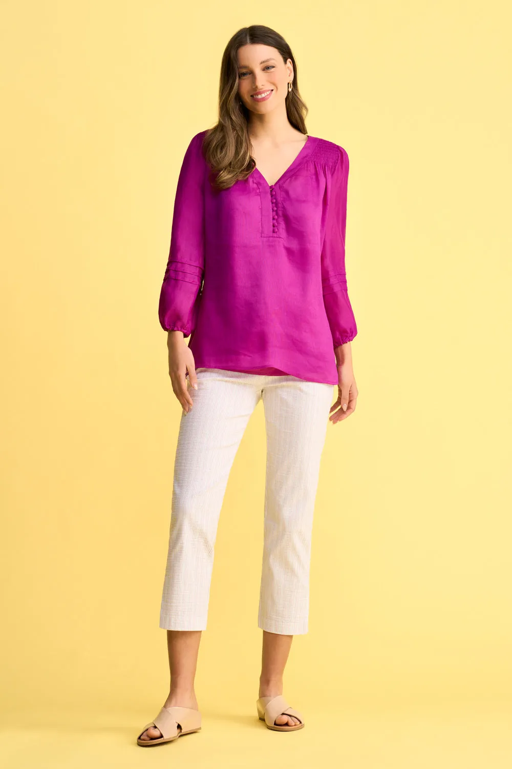 Shirred Swing Top - Fuchsia