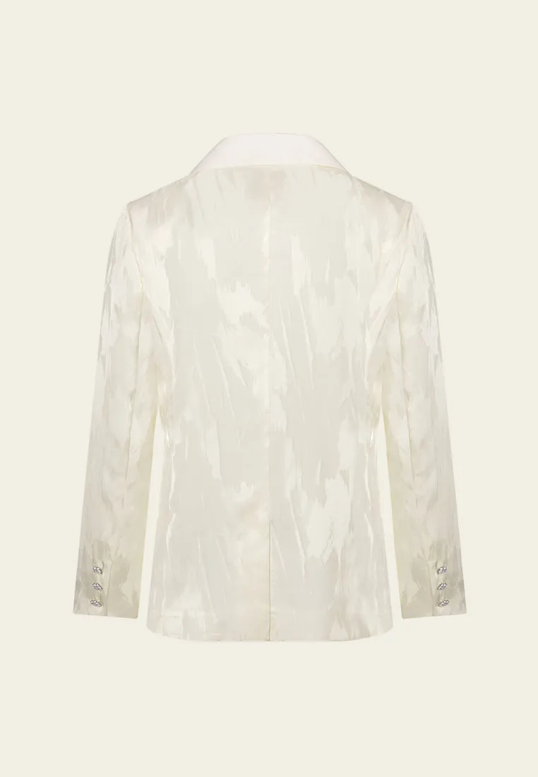 Single-breasted Jacquard Enamel-button Blazer