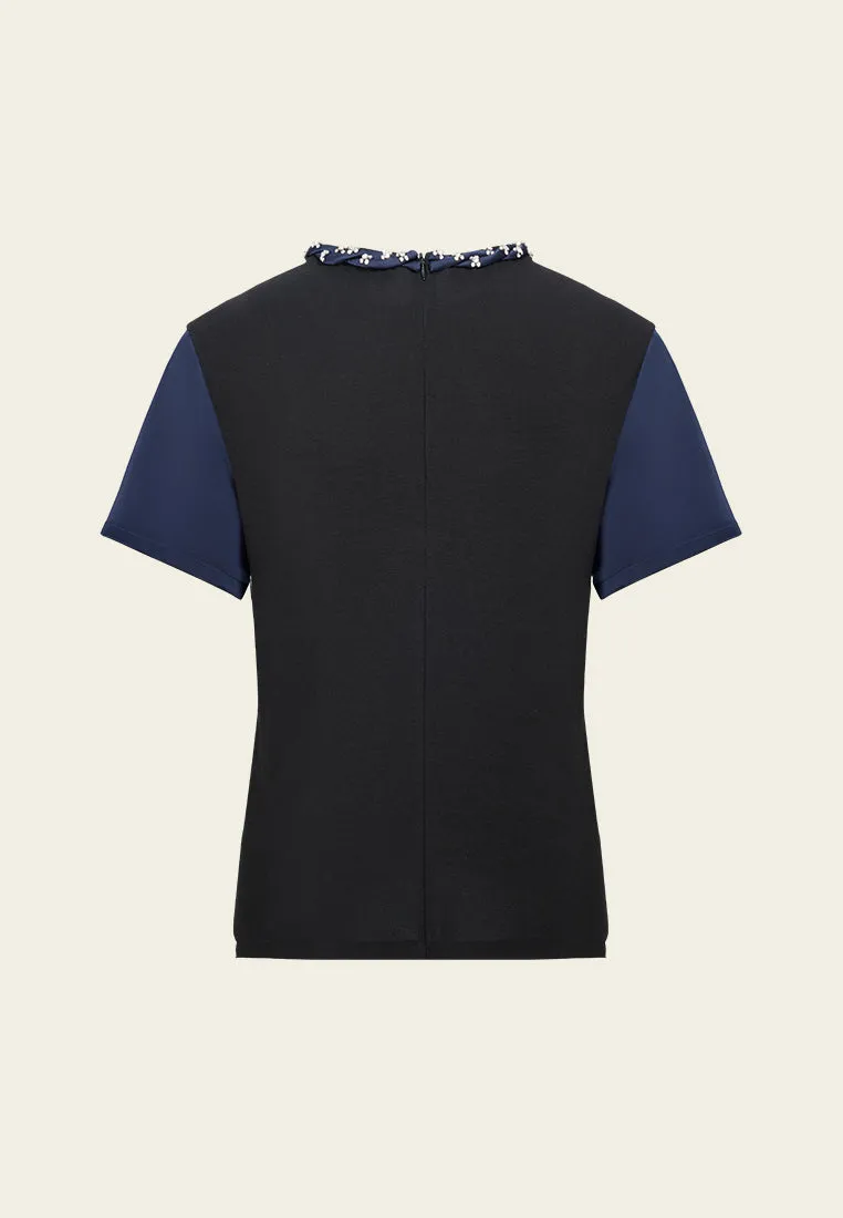 Slim-fit Braided-detail Crystal-embellished T-shirt