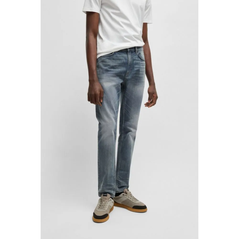 Slim-fit jeans in gray-blue comfort-stretch denim