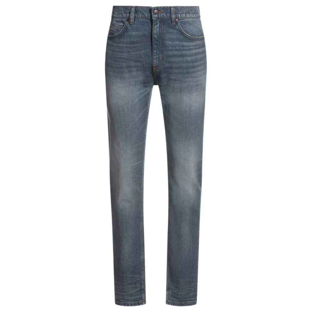 Slim-fit jeans in gray-blue comfort-stretch denim