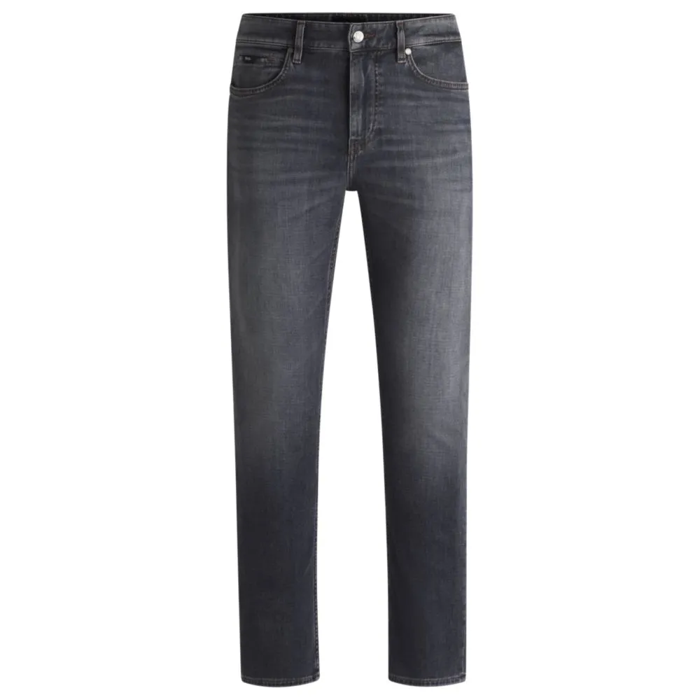 Slim-fit jeans in gray soft-touch denim