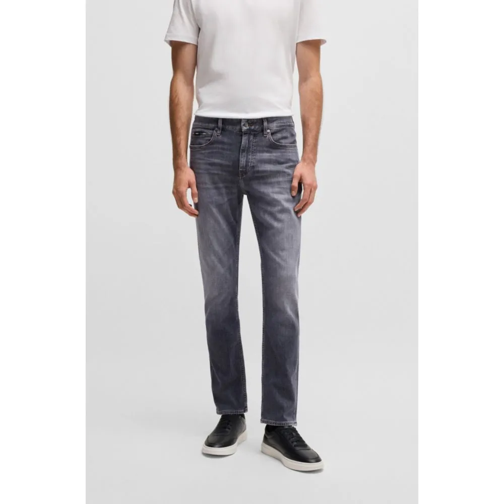 Slim-fit jeans in gray soft-touch denim