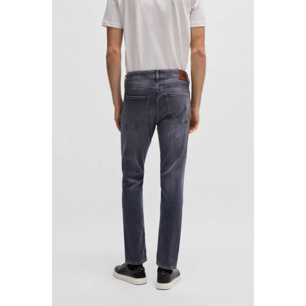 Slim-fit jeans in gray soft-touch denim