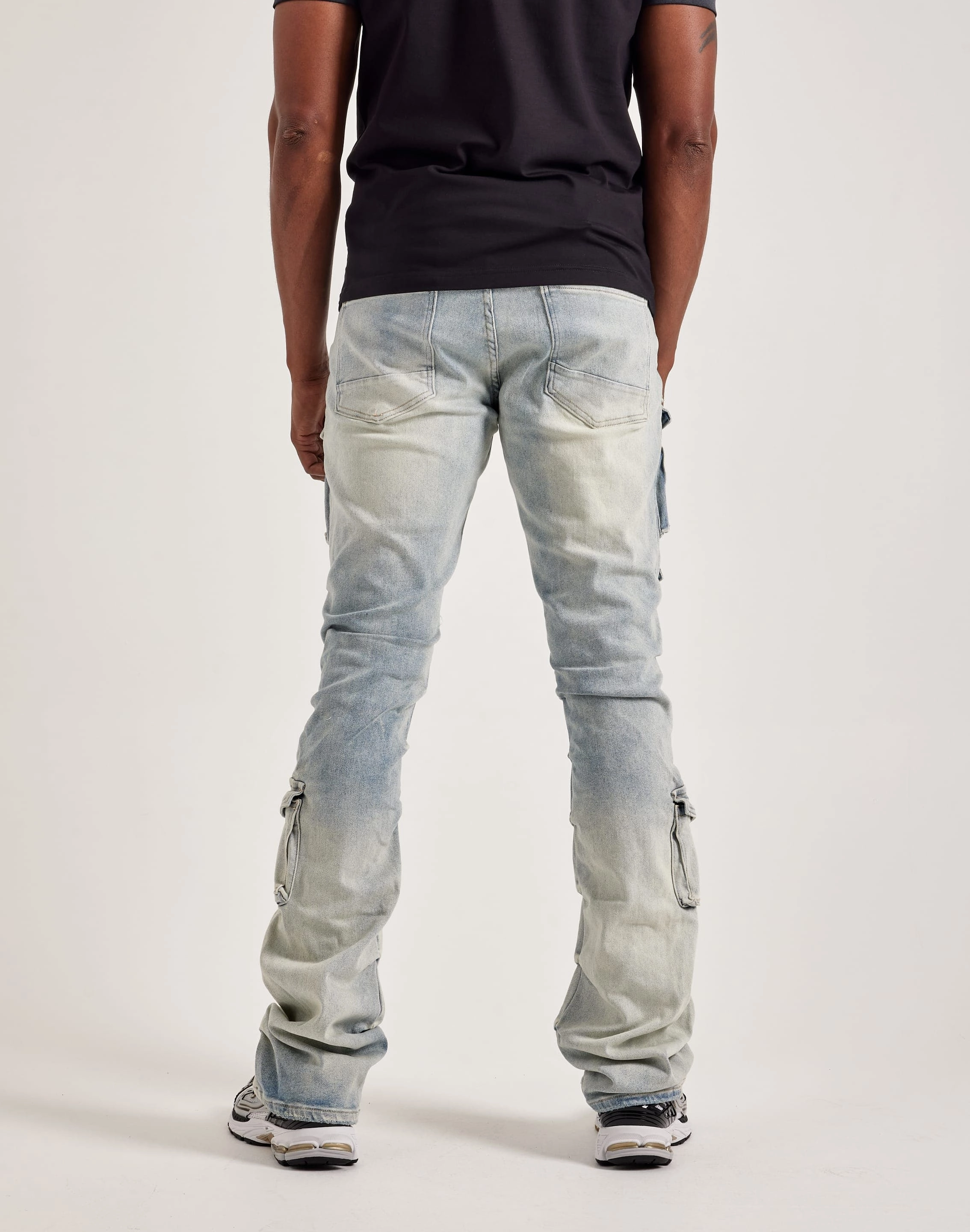 Smoke Rise Utility Pocket Stacked Flare Denim Jeans