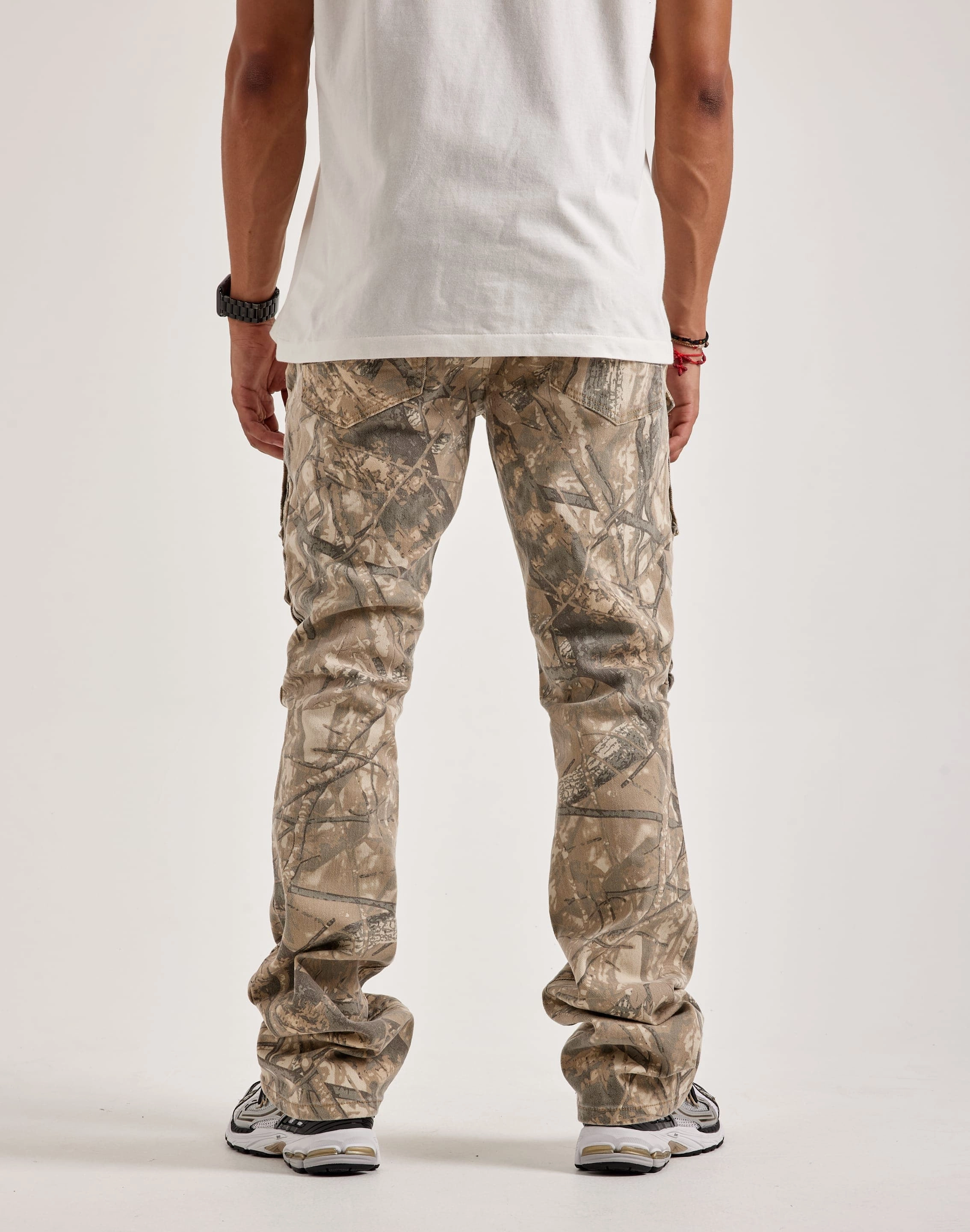 Smoke Rise Utility Stacked Flared Cargo Pants