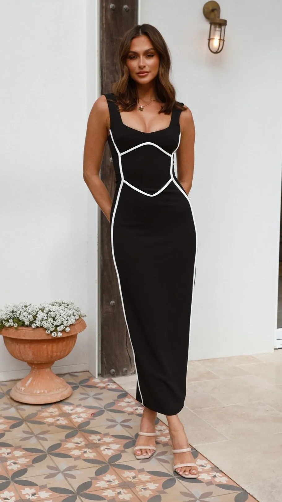 Sooki Maxi Dress - Black/White