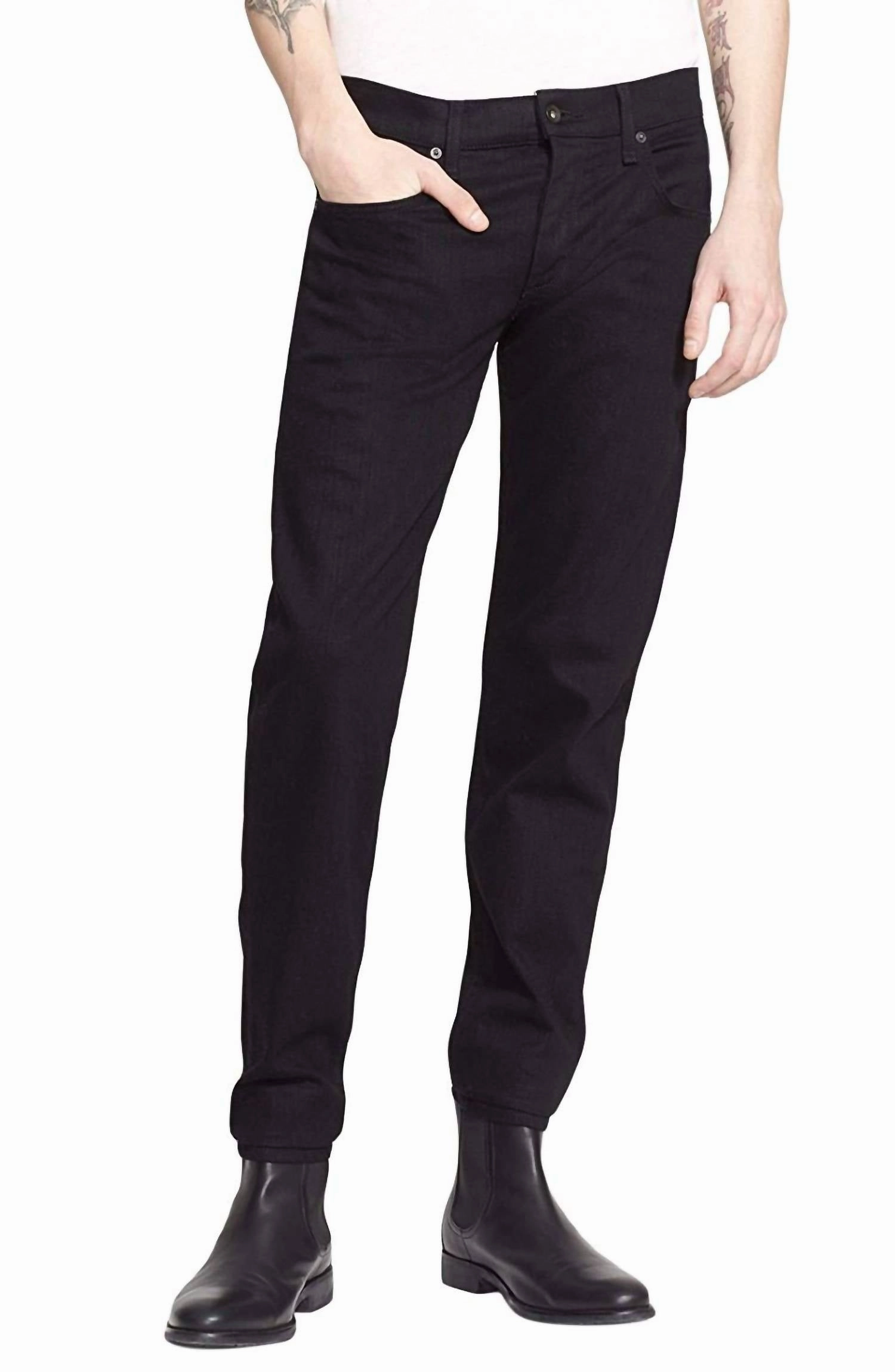 Standard Issue 5 Pocket Style Distressed Jeans In Black