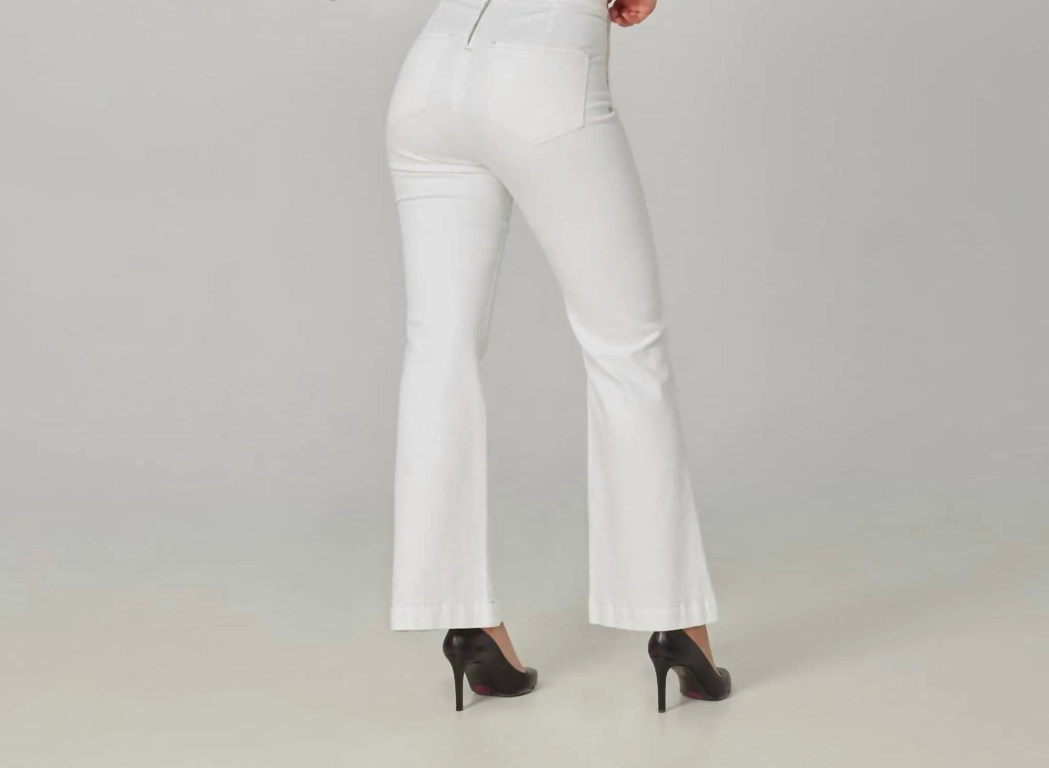 Stevie Ultra-High Rise Flare Jeans In White