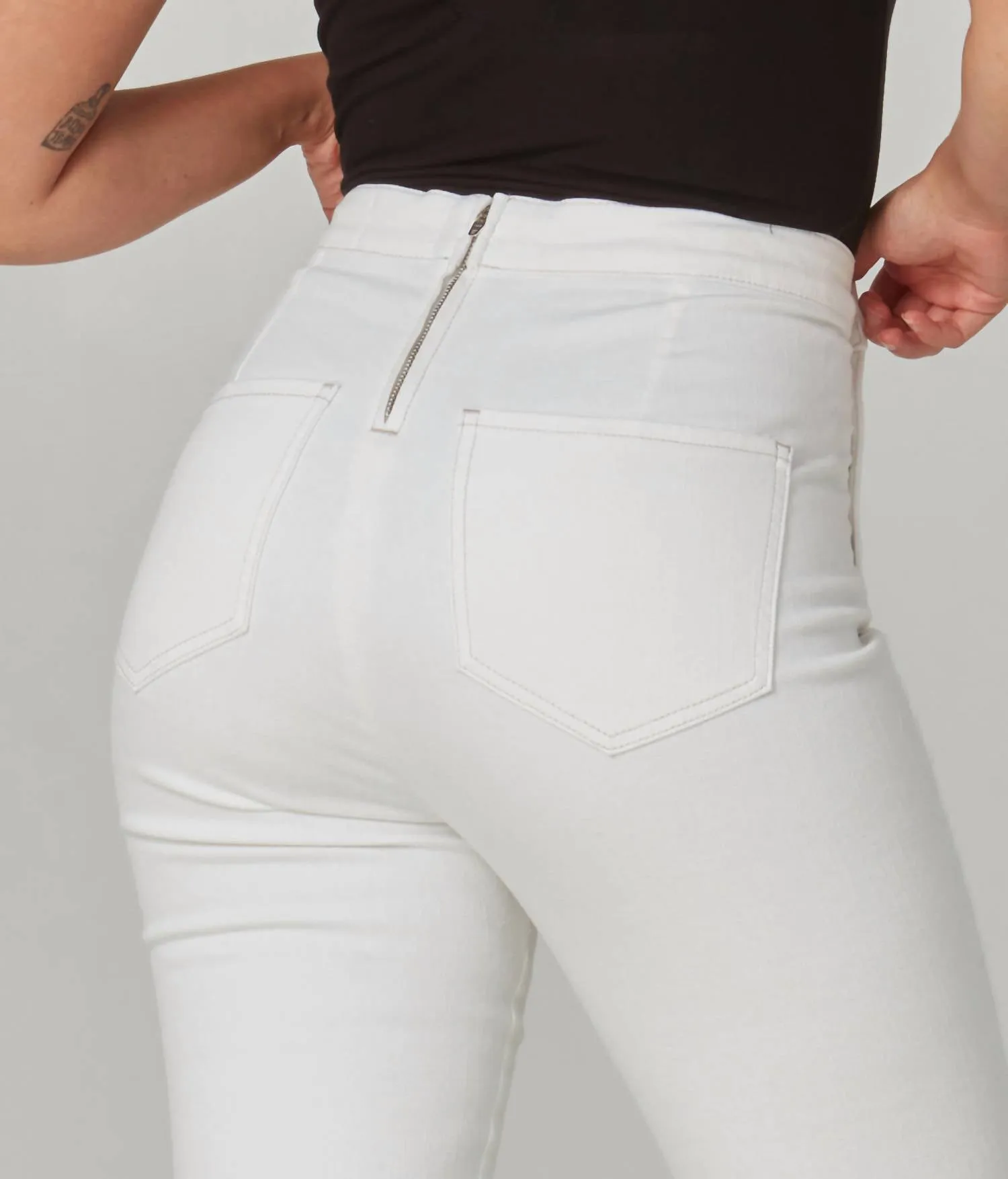 Stevie Ultra-High Rise Flare Jeans In White