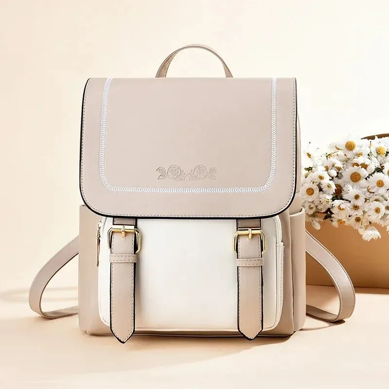 Stylish Multi-Function PU Leather Backpack