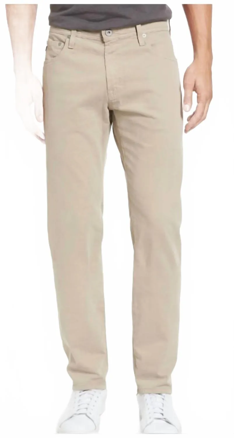 Sueded Sateen Tellis Slim 34 Length Jeans In Tan