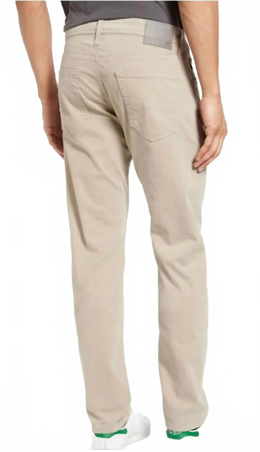 Sueded Sateen Tellis Slim 34 Length Jeans In Tan
