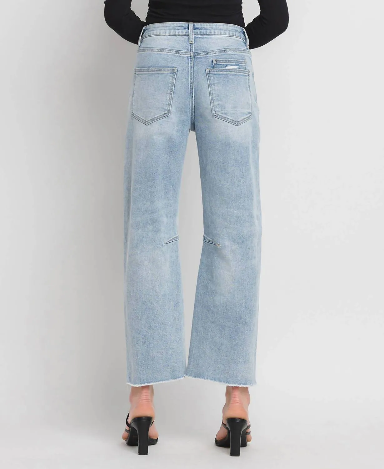 Super High Rise Barrel Jean In Blue
