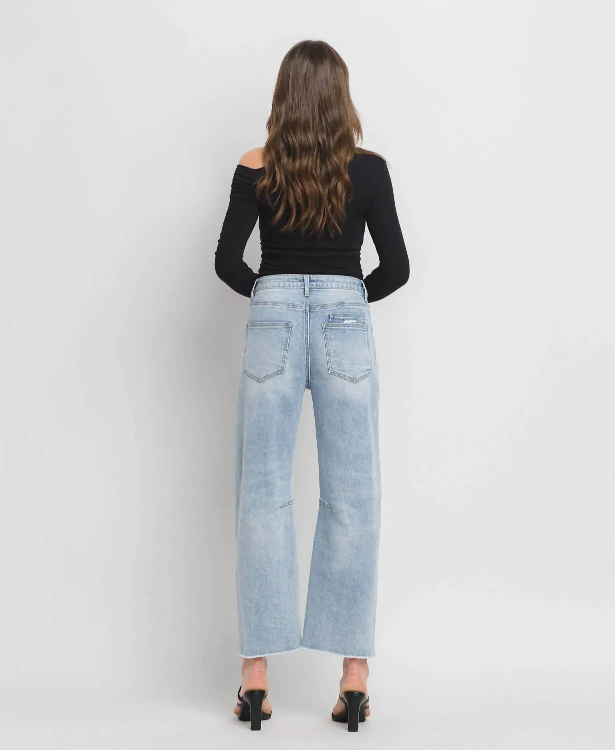 Super High Rise Barrel Jean In Blue