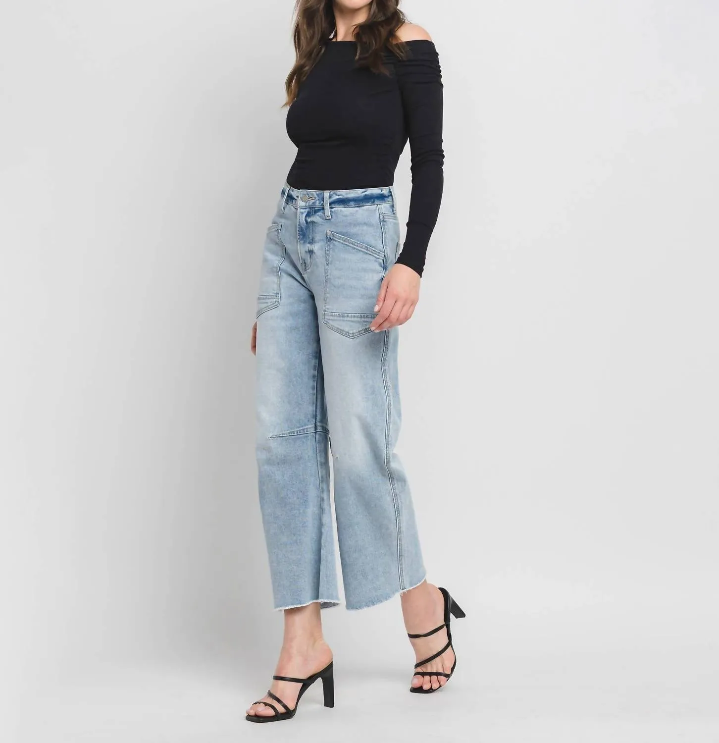 Super High Rise Barrel Jean In Blue