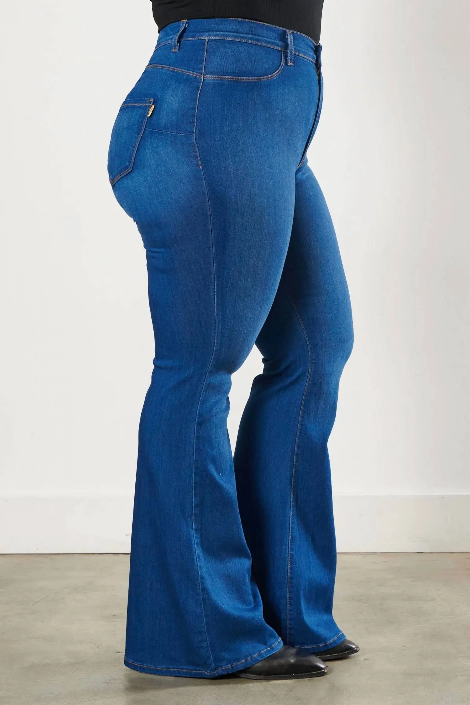 Sweetheart Flare Jeans - Plus In Medium Stone