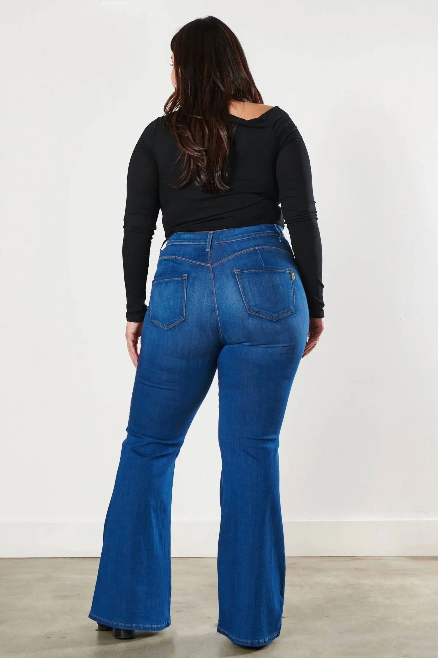 Sweetheart Flare Jeans - Plus In Medium Stone