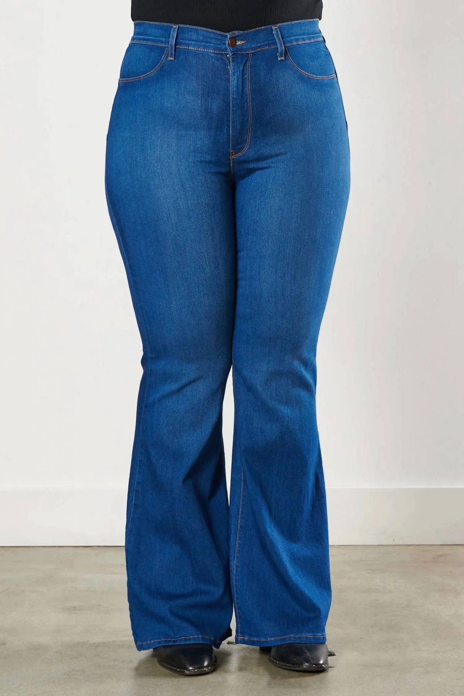 Sweetheart Flare Jeans - Plus In Medium Stone