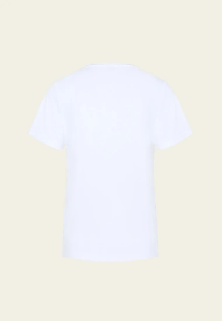 Symmetric Ocean-themed Embroidery T-shirt