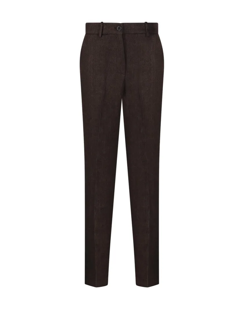 Tailored Brown Linen Pants