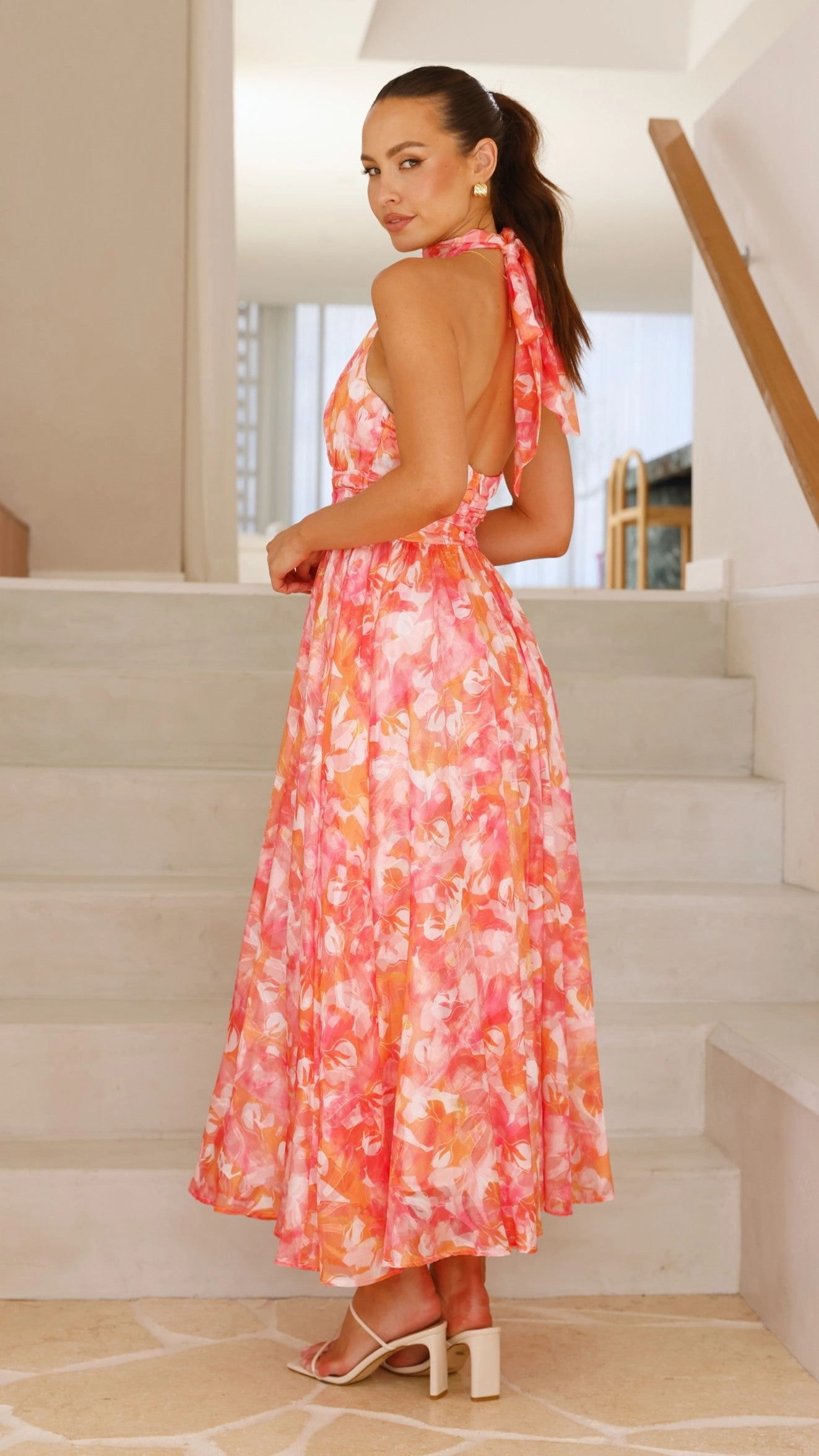Taipa Maxi Dress - Pink / Orange Floral