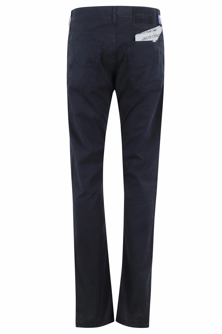 Tapered Navy Gabardine Stretch Pants