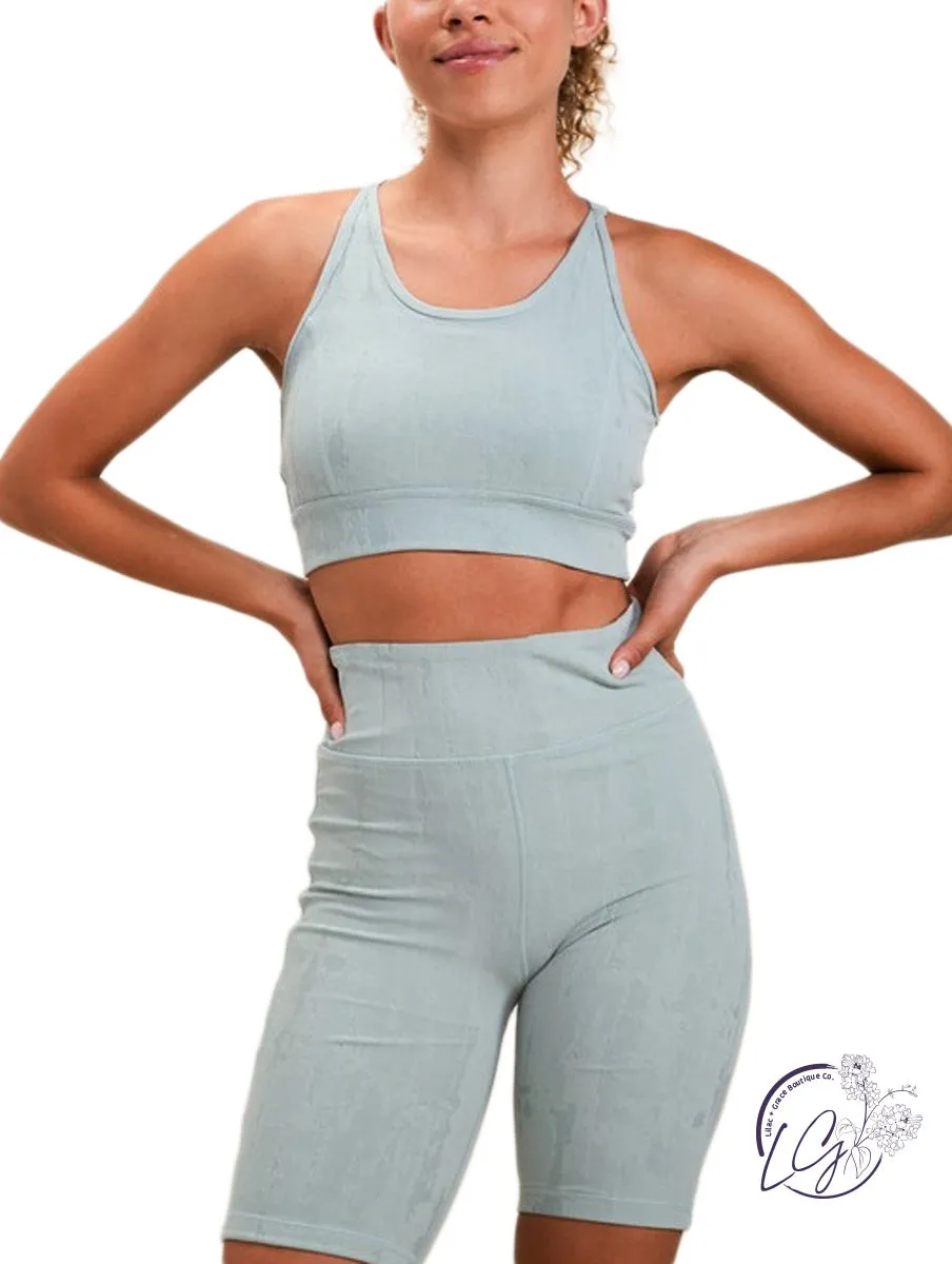 Textured Stucco Jacquard TACTEL Sports Bra