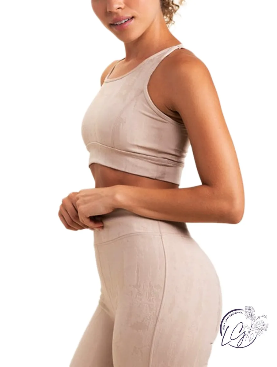 Textured Stucco Jacquard TACTEL Sports Bra