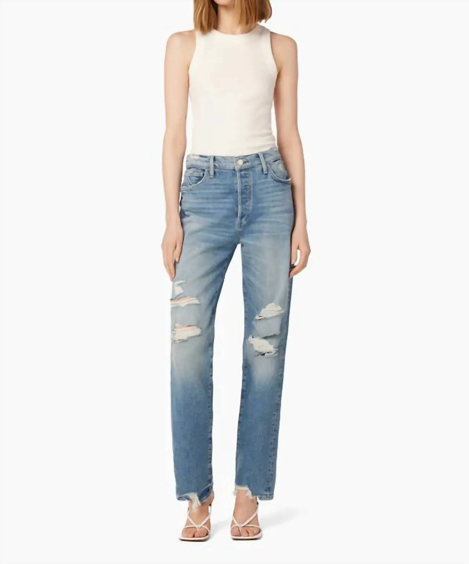 The 90S Niki Mid Rise Boyfriend Jean In Chances Destruct