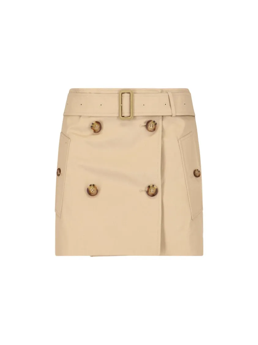 Trench" Mini Skirt  Beige