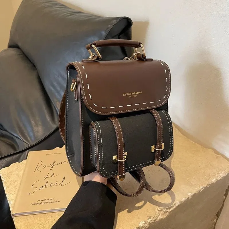 Trendy Colorblock Multi-Style Backpack