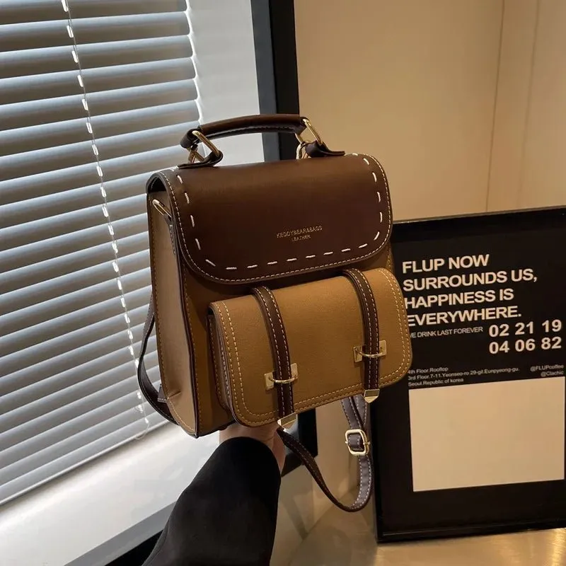 Trendy Colorblock Multi-Style Backpack