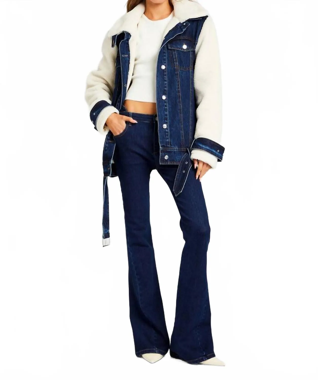 Trisha Mid Rise Flare Pant Jeans In Deep Sea