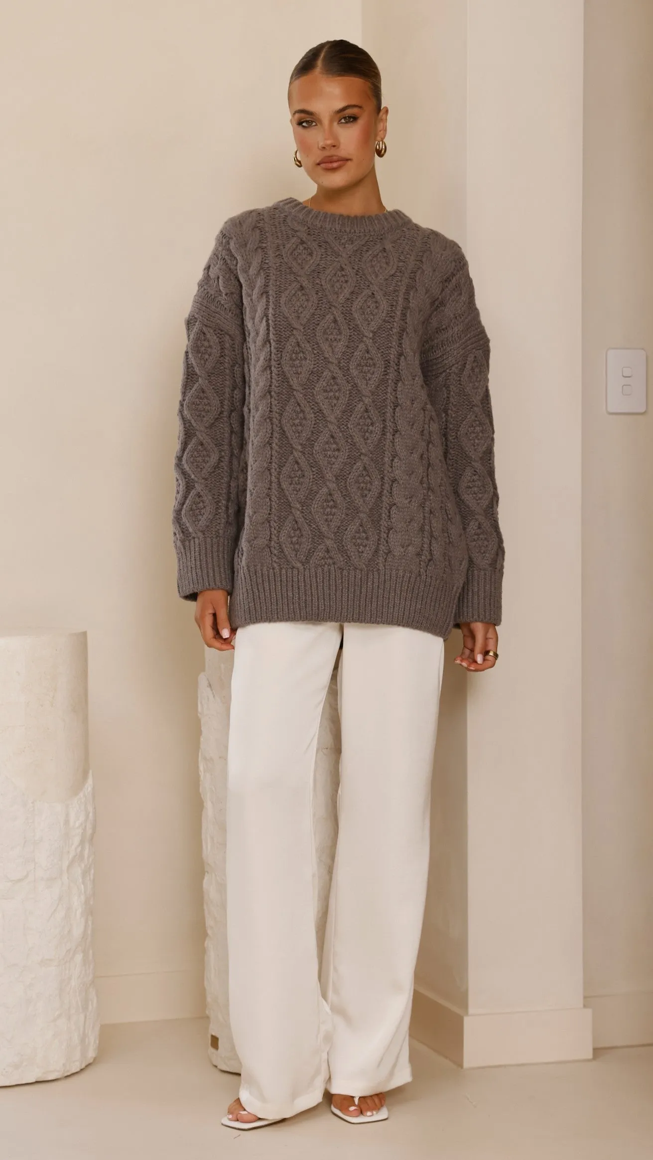 Valentina Knit Sweater - Grey