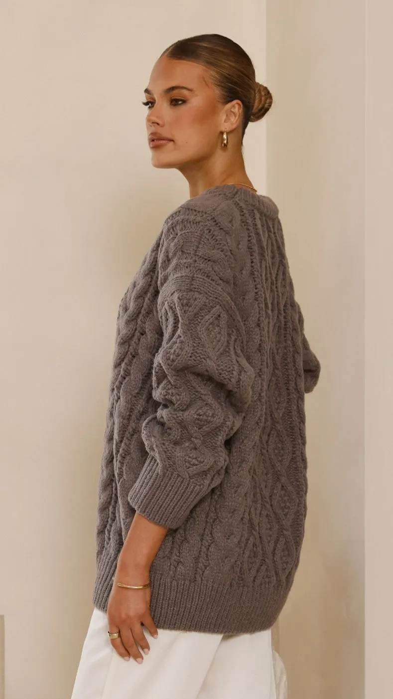 Valentina Knit Sweater - Grey