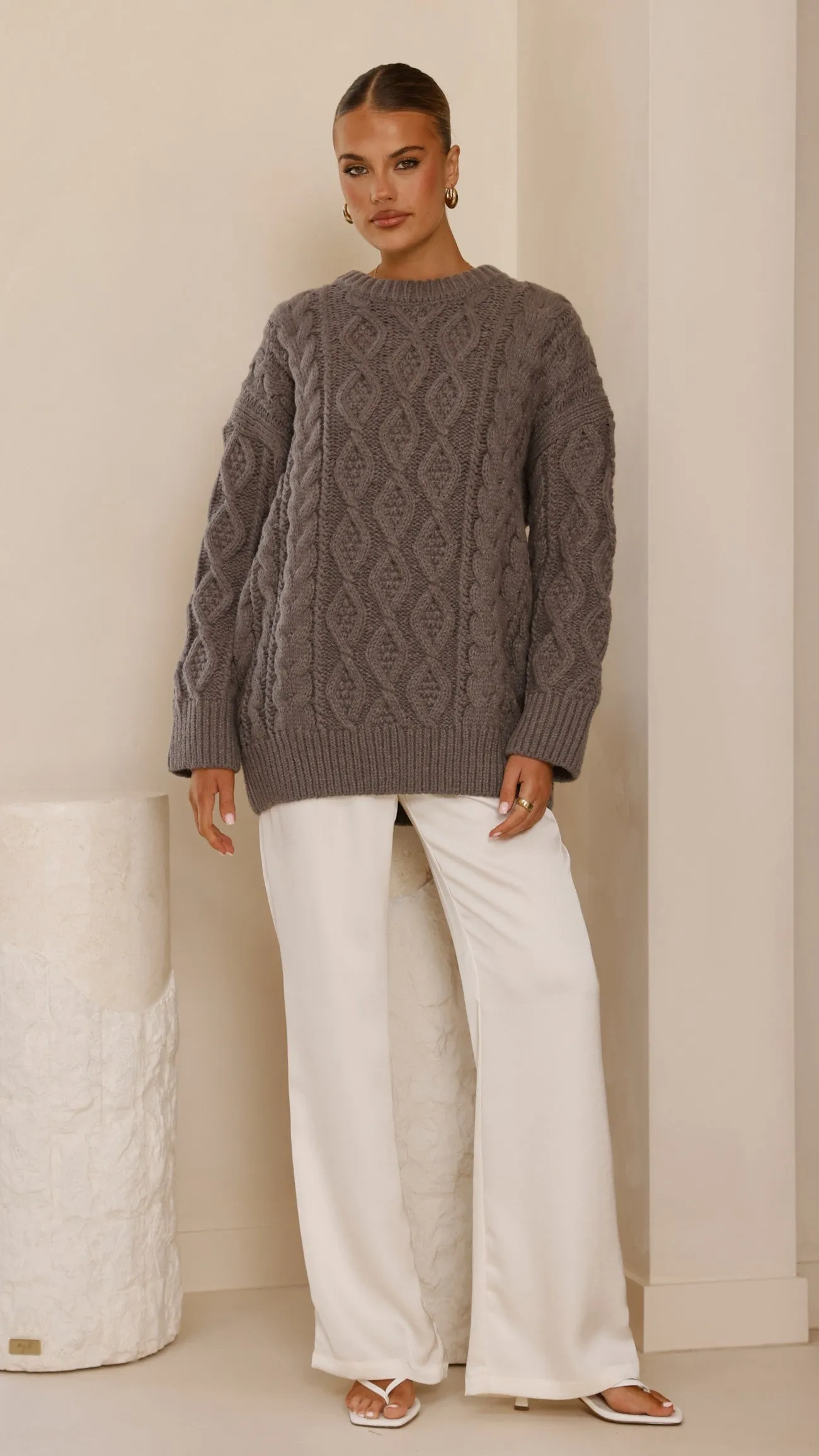 Valentina Knit Sweater - Grey