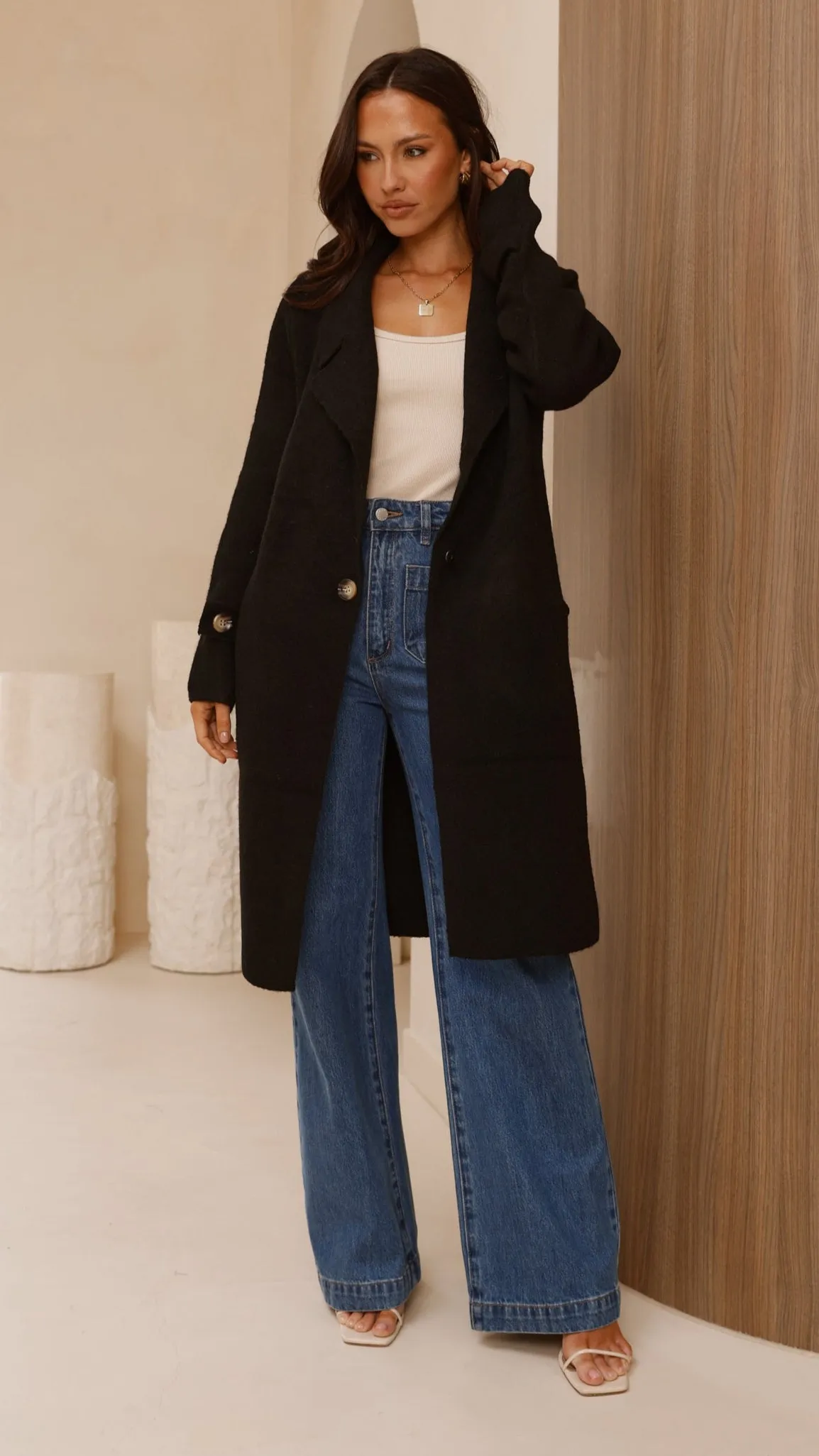 Valiza Knit Coat - Black