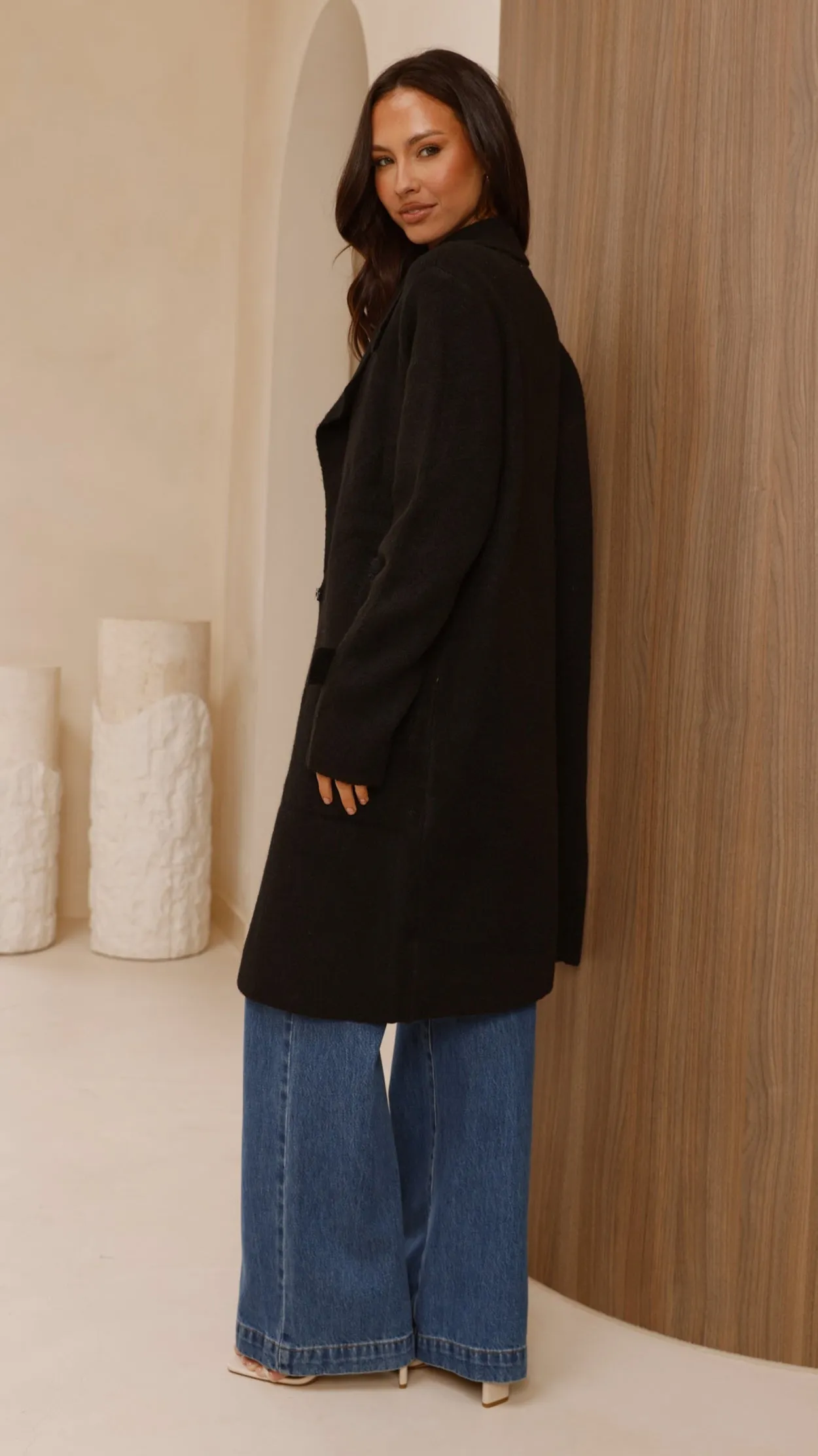 Valiza Knit Coat - Black