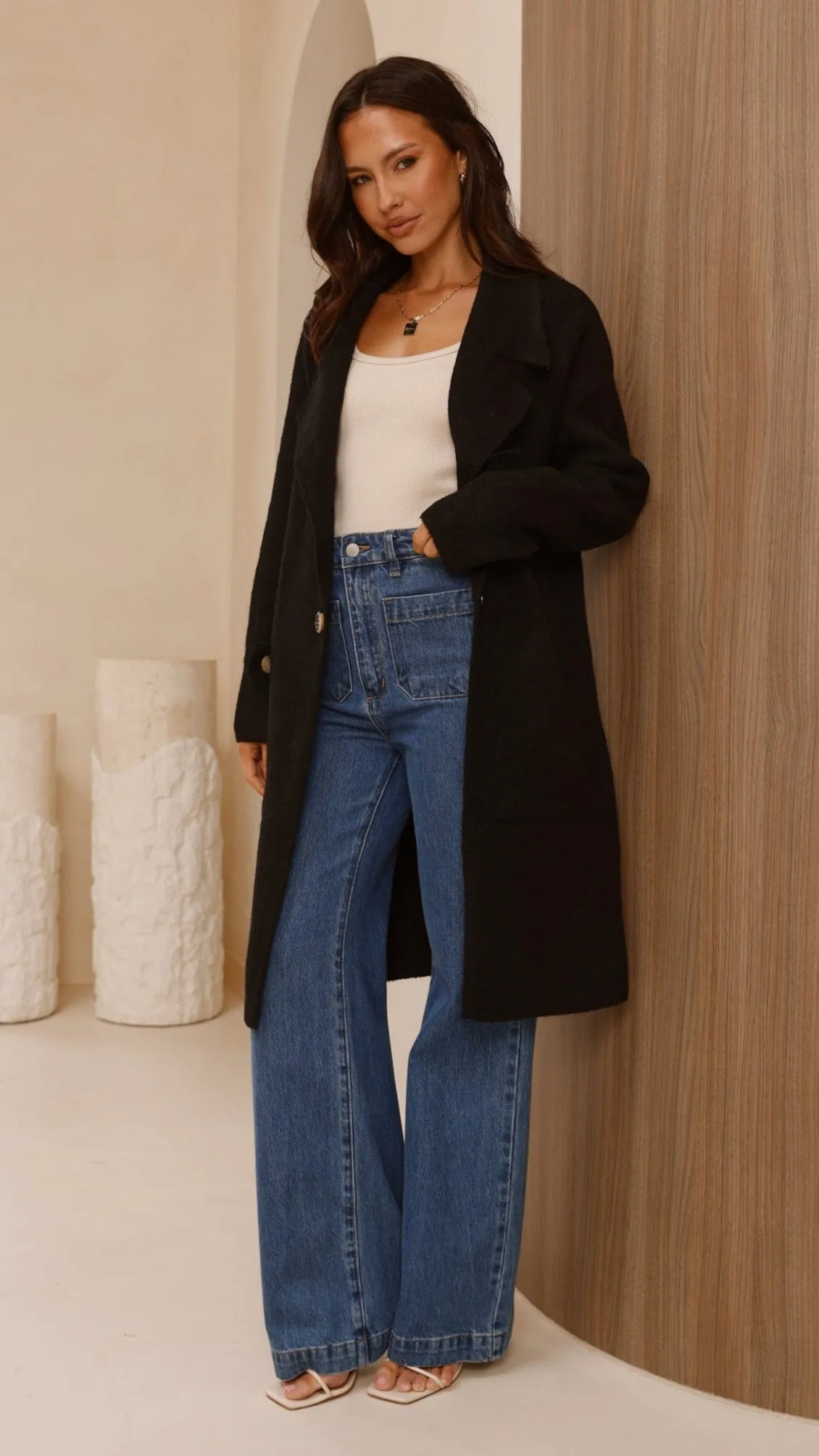 Valiza Knit Coat - Black