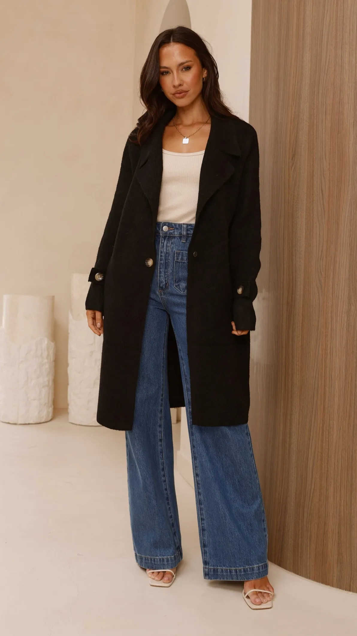 Valiza Knit Coat - Black