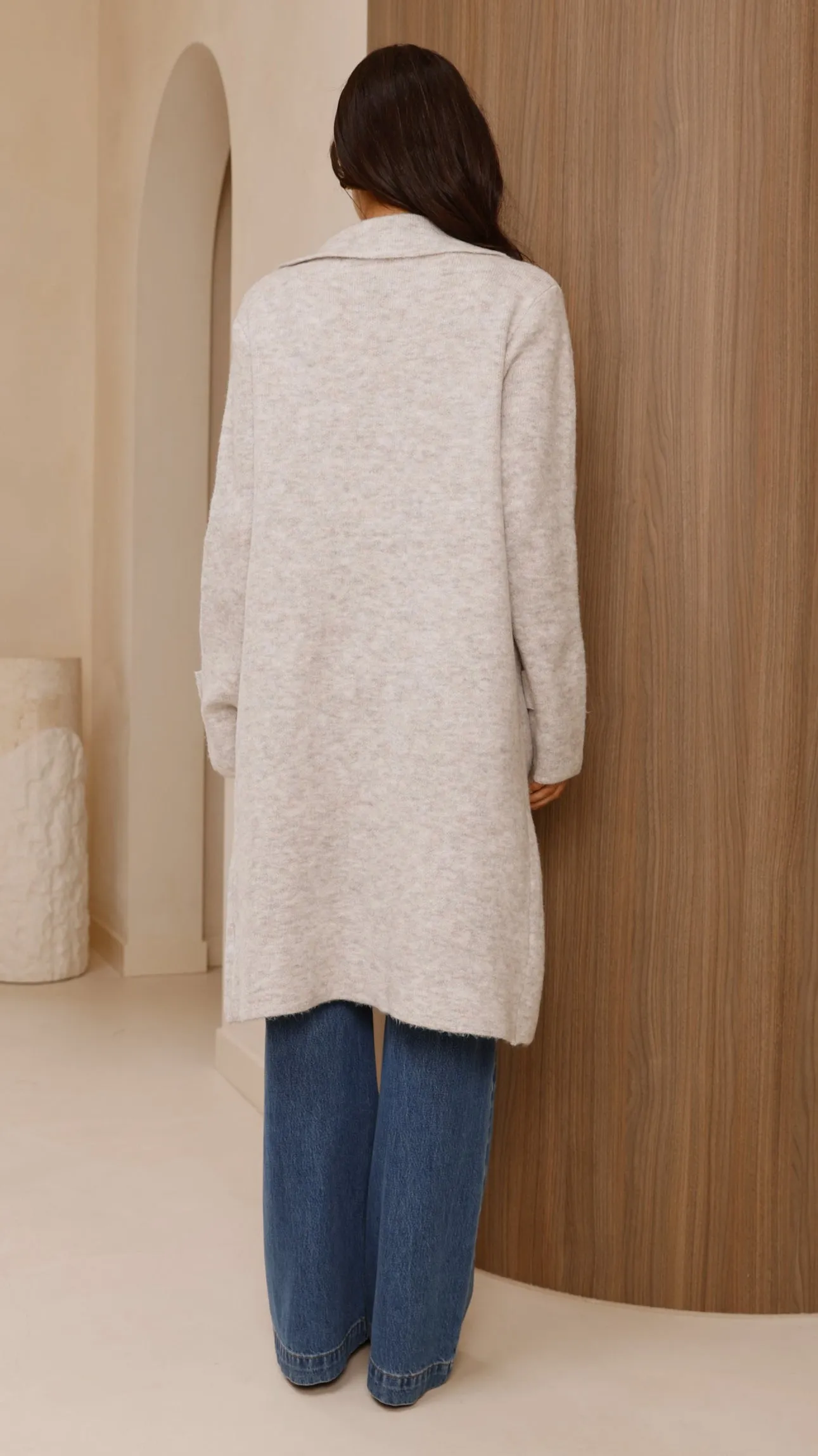 Valiza Knit Coat - Light Grey
