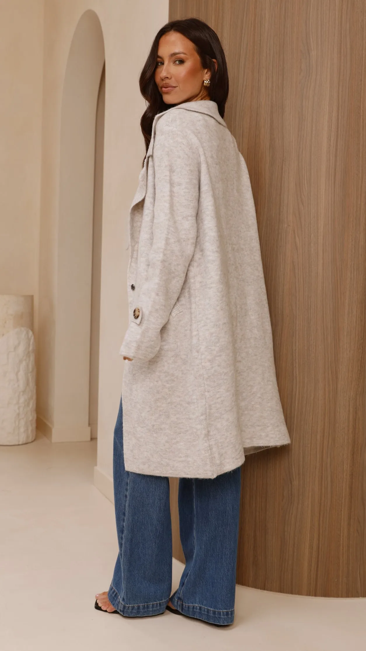 Valiza Knit Coat - Light Grey